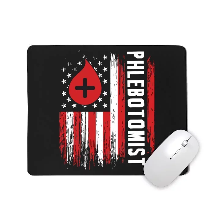 Phlebotomist US Flag Syringe Blood Veins Phlebotomy Tech Mousepad