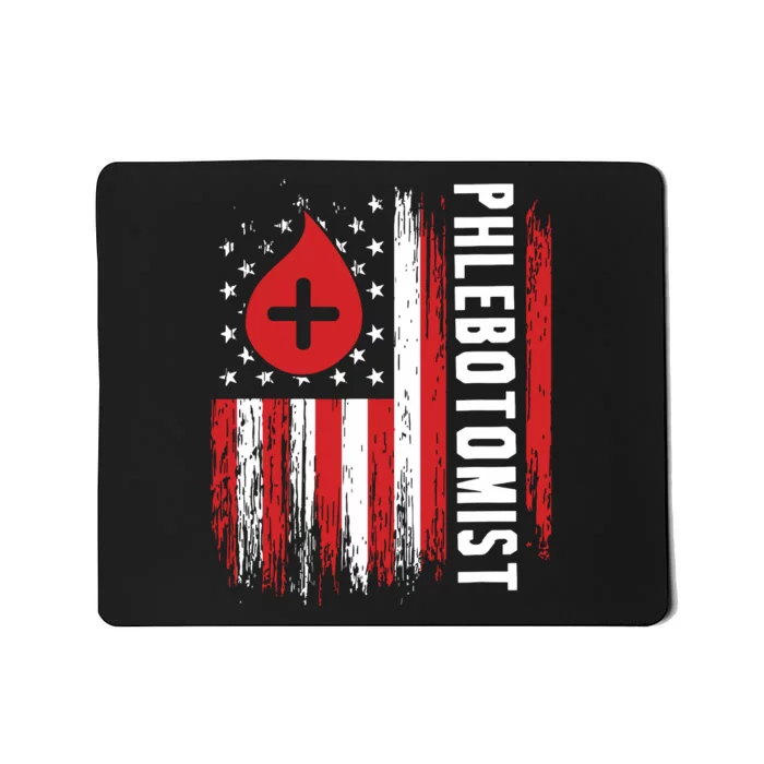 Phlebotomist US Flag Syringe Blood Veins Phlebotomy Tech Mousepad