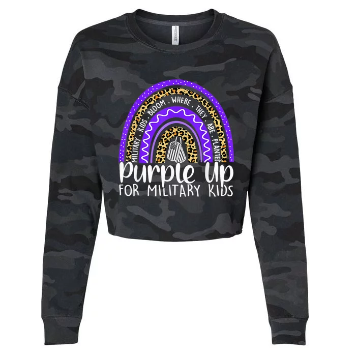 Purple Up For Military Kid Cool Month Of The Military Child Cropped Pullover Crew