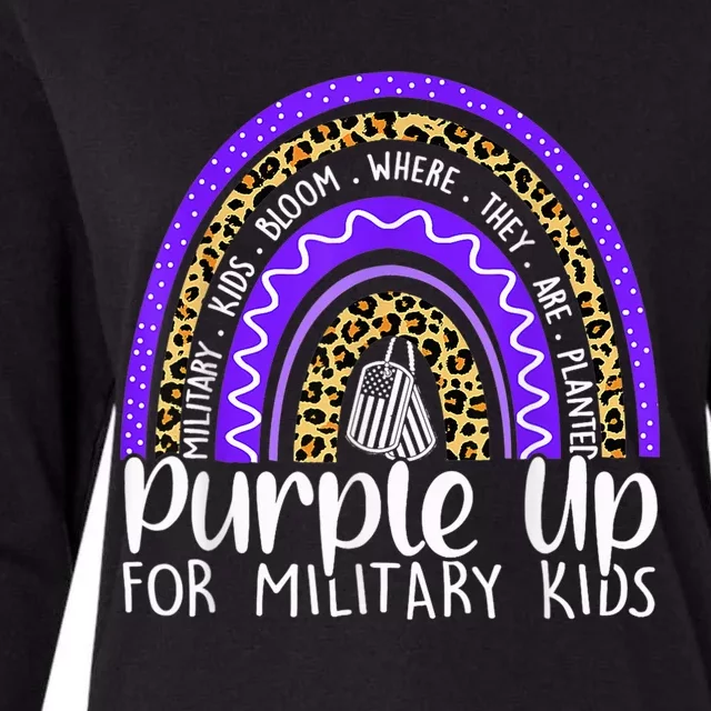 Purple Up For Military Kid Cool Month Of The Military Child Womens Cotton Relaxed Long Sleeve T-Shirt