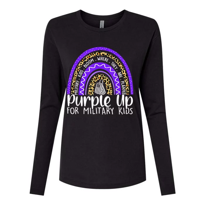 Purple Up For Military Kid Cool Month Of The Military Child Womens Cotton Relaxed Long Sleeve T-Shirt