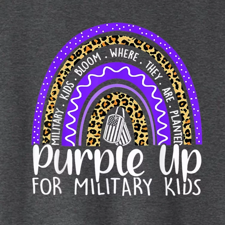 Purple Up For Military Kid Cool Month Of The Military Child Women's Crop Top Tee