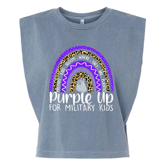 Purple Up For Military Kid Cool Month Of The Military Child Garment-Dyed Women's Muscle Tee