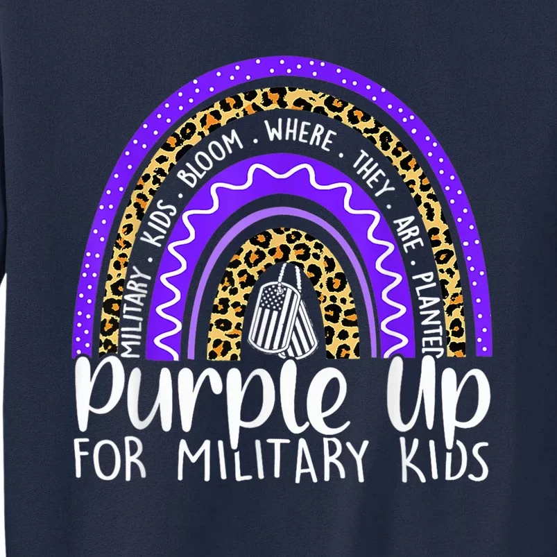 Purple Up For Military Kid Cool Month Of The Military Child Tall Sweatshirt