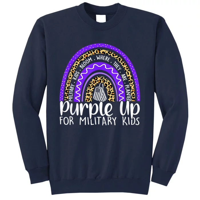 Purple Up For Military Kid Cool Month Of The Military Child Tall Sweatshirt