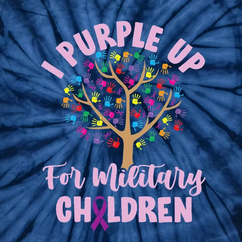 Purple Up For Military Children Tree Month Tie-Dye T-Shirt