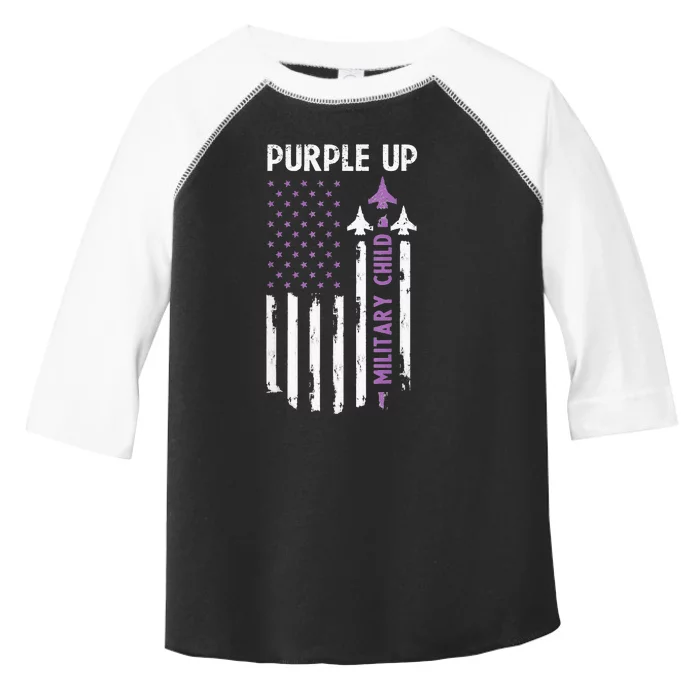 Purple Up For Military Child Air Force US Flag Military Toddler Fine Jersey T-Shirt