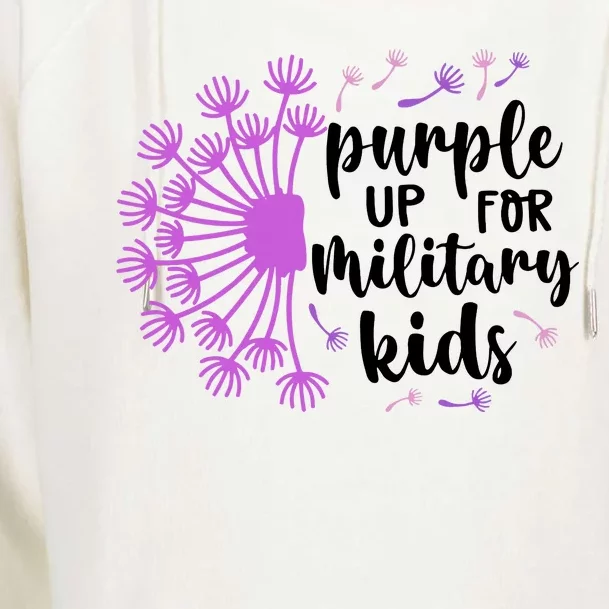 Purple Up For Military Children Army Soldier Womens Funnel Neck Pullover Hood