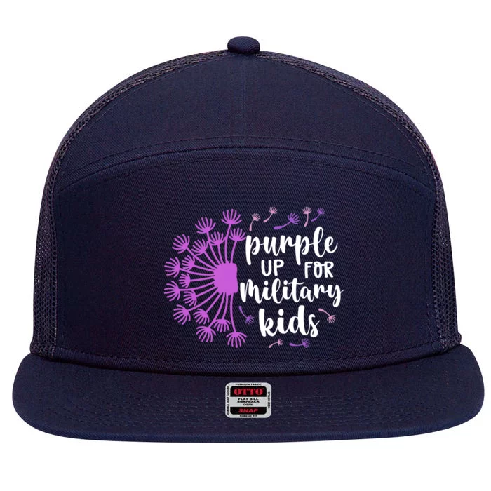 Purple Up For Military Children Army Soldier 7 Panel Mesh Trucker Snapback Hat