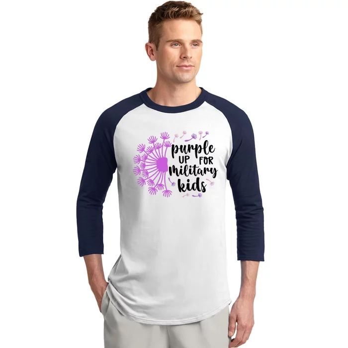 Purple Up For Military Children Army Soldier Baseball Sleeve Shirt