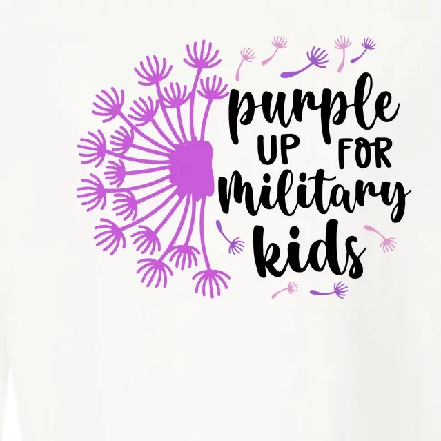 Purple Up For Military Children Army Soldier Cropped Pullover Crew