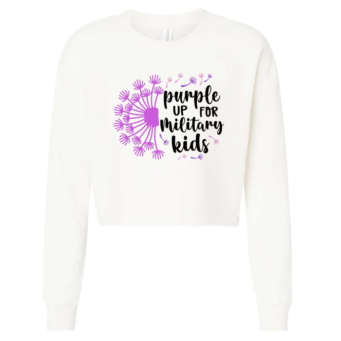 Purple Up For Military Children Army Soldier Cropped Pullover Crew