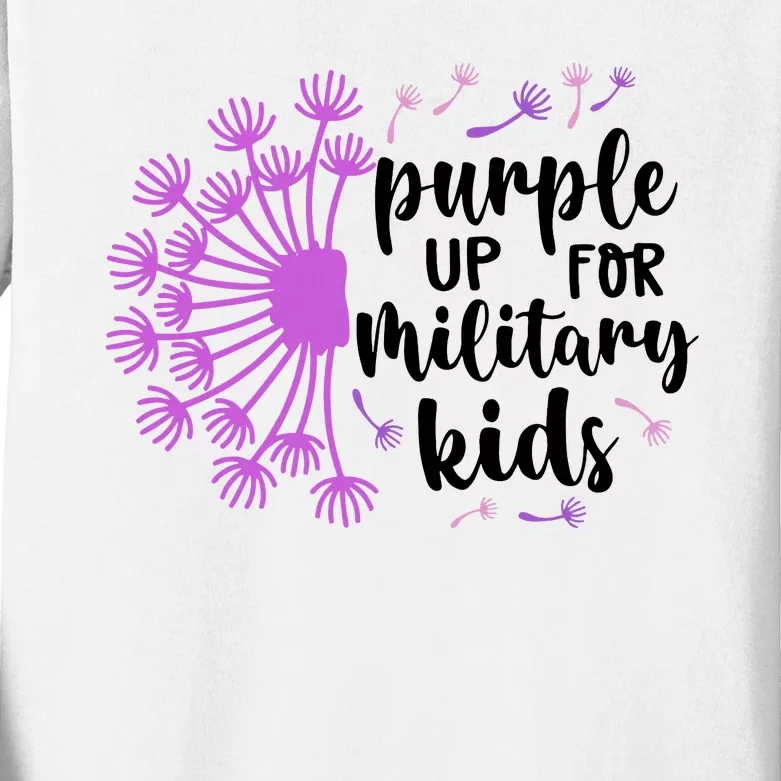 Purple Up For Military Children Army Soldier Kids Long Sleeve Shirt