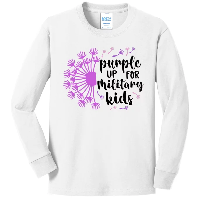 Purple Up For Military Children Army Soldier Kids Long Sleeve Shirt