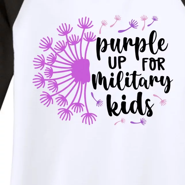 Purple Up For Military Children Army Soldier Women's Tri-Blend 3/4-Sleeve Raglan Shirt