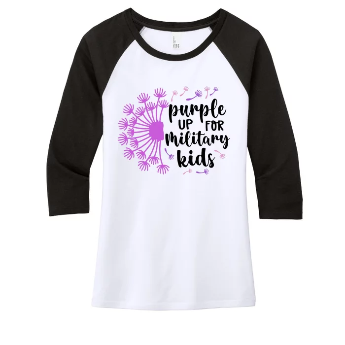 Purple Up For Military Children Army Soldier Women's Tri-Blend 3/4-Sleeve Raglan Shirt