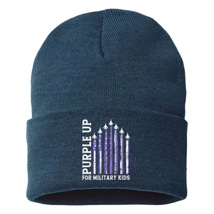 Purple Up For Military Child Month Air Force Sustainable Knit Beanie