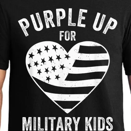 Purple Up For Military Kid Shirt Military Child Month Pajama Set