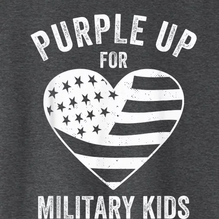 Purple Up For Military Kid Shirt Military Child Month Women's Crop Top Tee