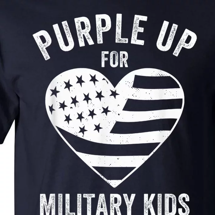 Purple Up For Military Kid Shirt Military Child Month Tall T-Shirt