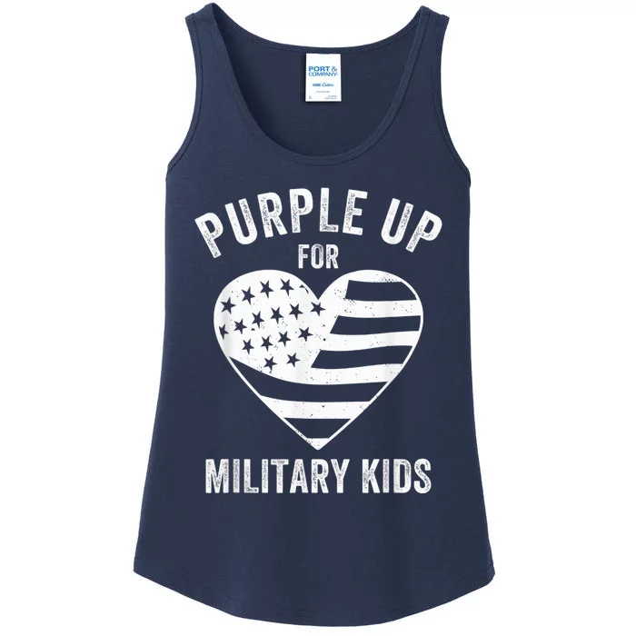 Purple Up For Military Kid Shirt Military Child Month Ladies Essential Tank