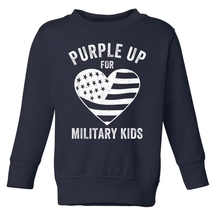 Purple Up For Military Kid Shirt Military Child Month Toddler Sweatshirt