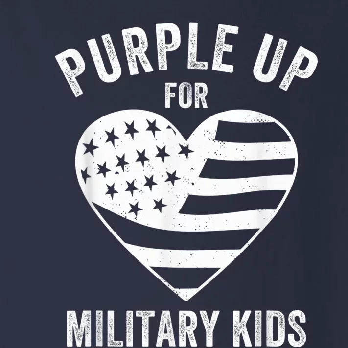 Purple Up For Military Kid Shirt Military Child Month Toddler Long Sleeve Shirt