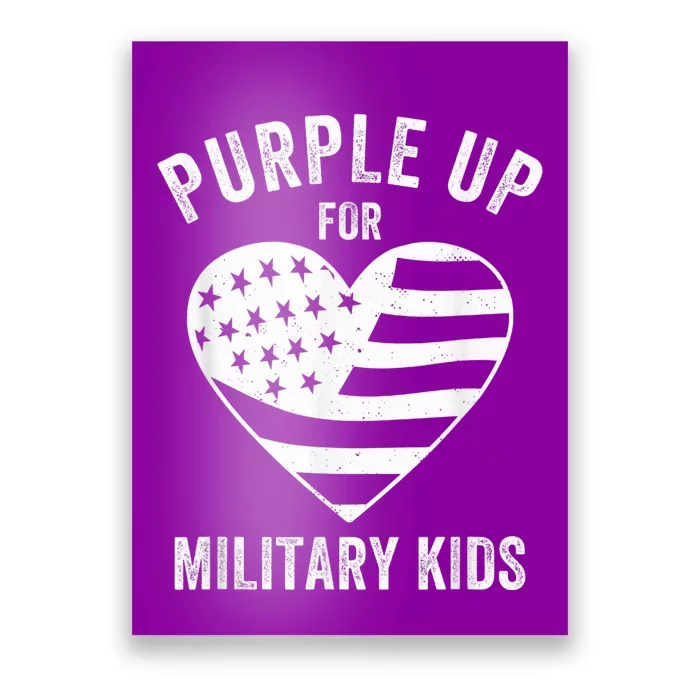 Purple Up For Military Kid Shirt Military Child Month Poster