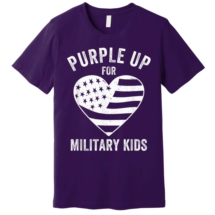 Purple Up For Military Kid Shirt Military Child Month Premium T-Shirt