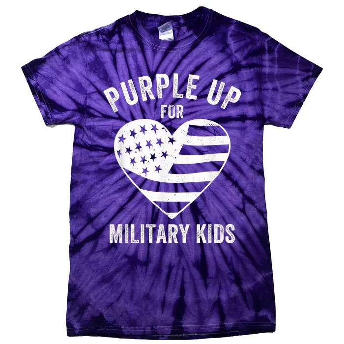 Purple Up For Military Kid Shirt Military Child Month Tie-Dye T-Shirt