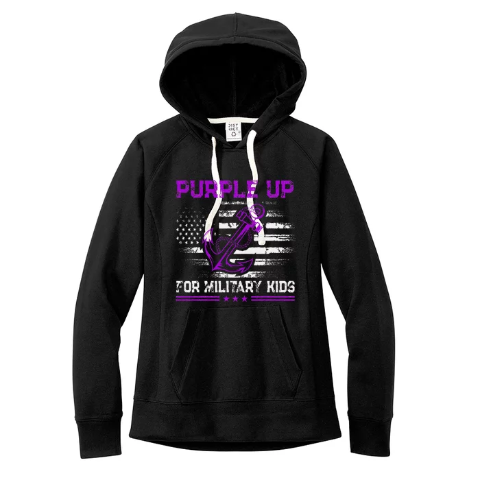 Purple Up For Military Military Child Month Women's Fleece Hoodie