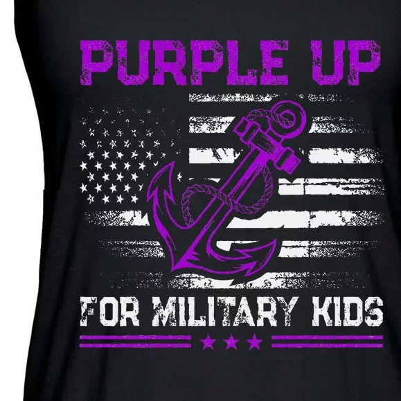 Purple Up For Military Military Child Month Ladies Essential Flowy Tank