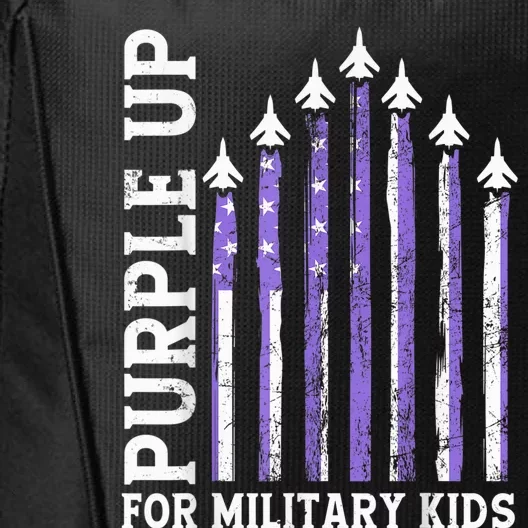 Purple Up For Military Kid Military Child Month Air Force City Backpack