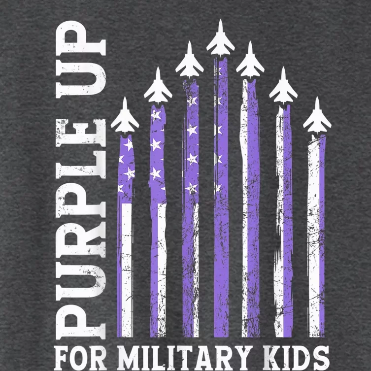 Purple Up For Military Kid Military Child Month Air Force Women's Crop Top Tee