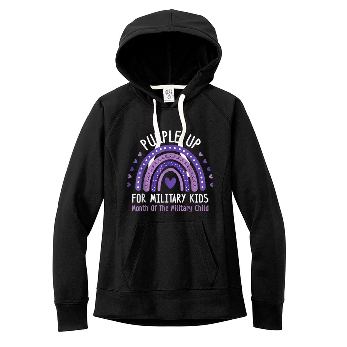 Purple Up For Military Kid Month of the Military Child Women's Fleece Hoodie