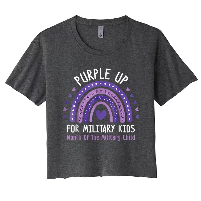 Purple Up For Military Kid Month of the Military Child Women's Crop Top Tee