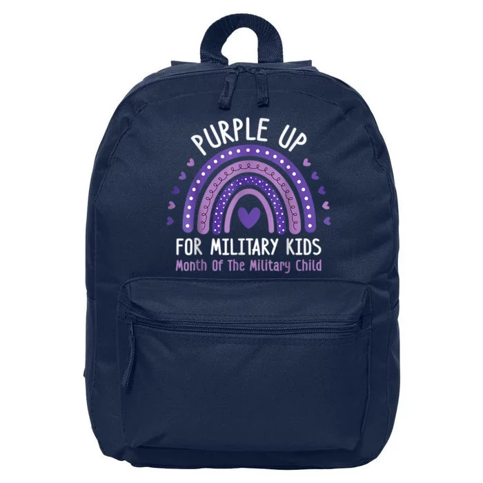 Purple Up For Military Kid Month of the Military Child 16 in Basic Backpack