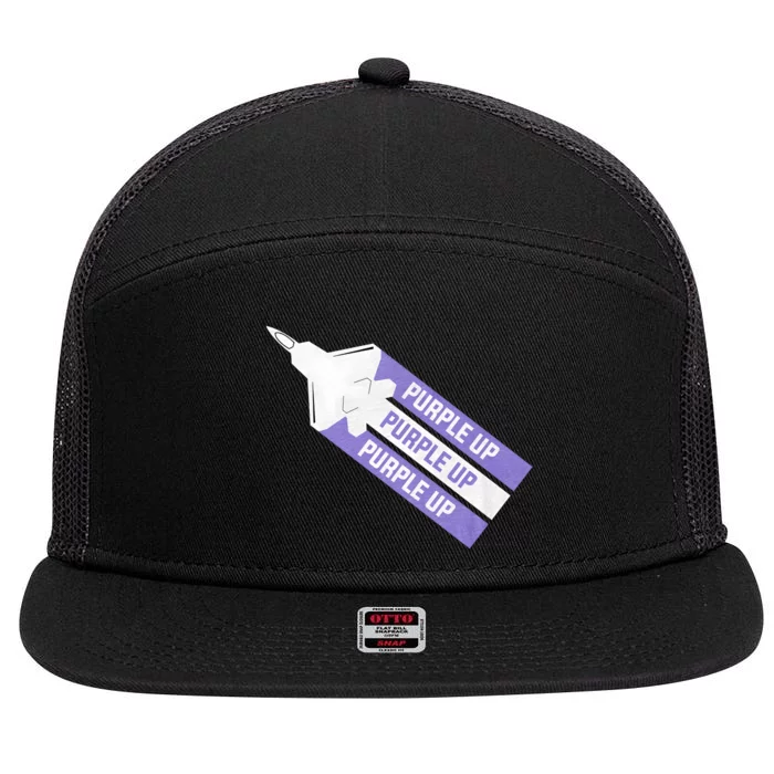 Purple Up For Military Child Month Of The Military Awareness 7 Panel Mesh Trucker Snapback Hat