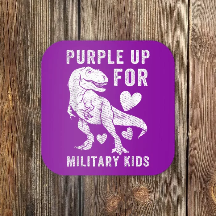 Purple Up For Military Kid Military Child Month Dino Boys Coaster