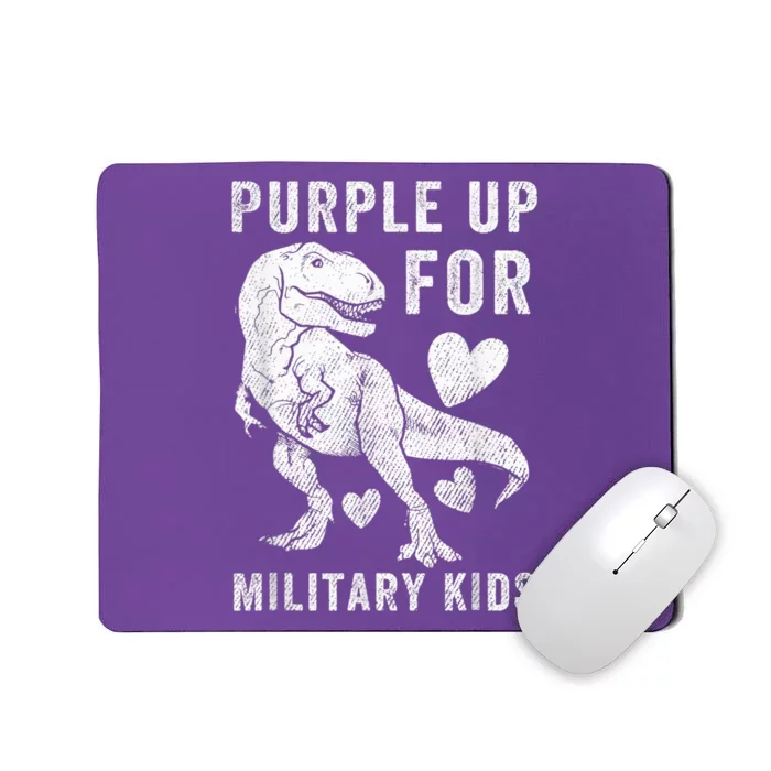 Purple Up For Military Kid Military Child Month Dino Boys Mousepad