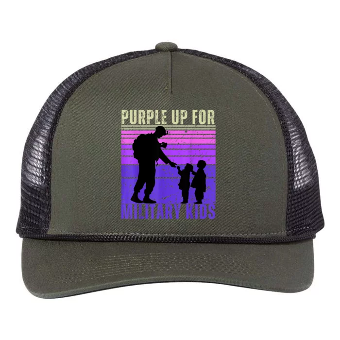 Purple Up For Military Month Of The Military Child Retro Rope Trucker Hat Cap