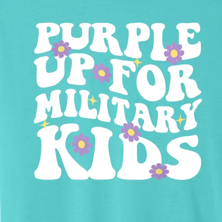 Purple Up For Military Kidss Military Groovy Child Month ChromaSoft Performance T-Shirt