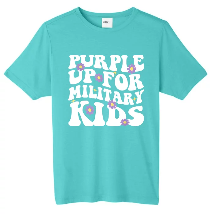 Purple Up For Military Kidss Military Groovy Child Month ChromaSoft Performance T-Shirt