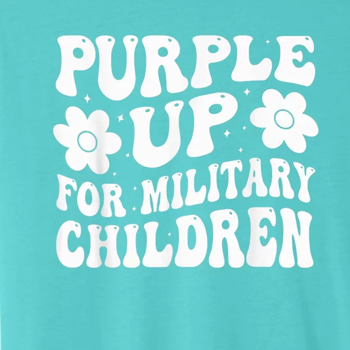 Purple Up For Military Kid Military Child Month Groovy ChromaSoft Performance T-Shirt