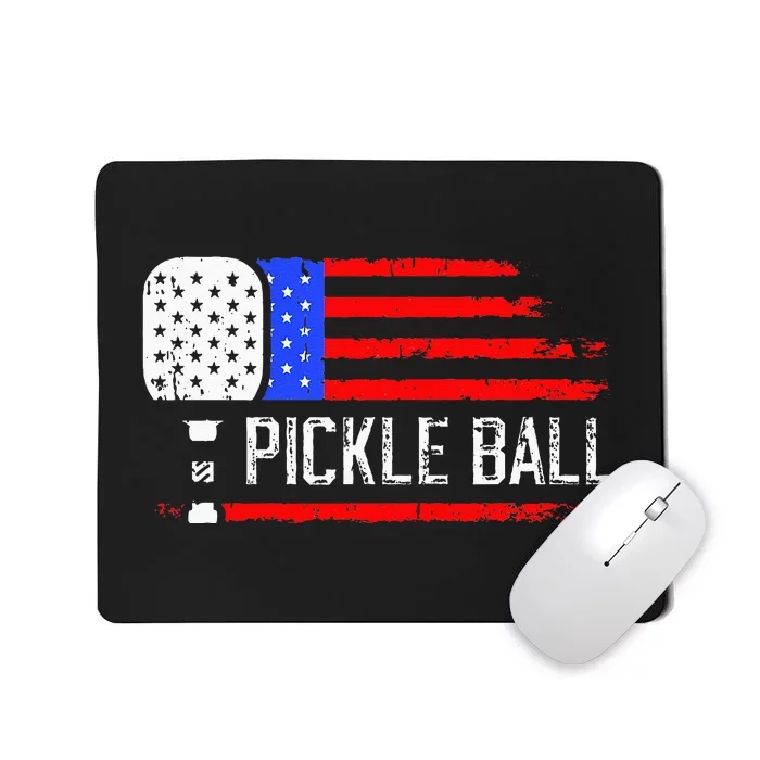 Pickleball US Flag Vintage Pickleball Paddle Mousepad