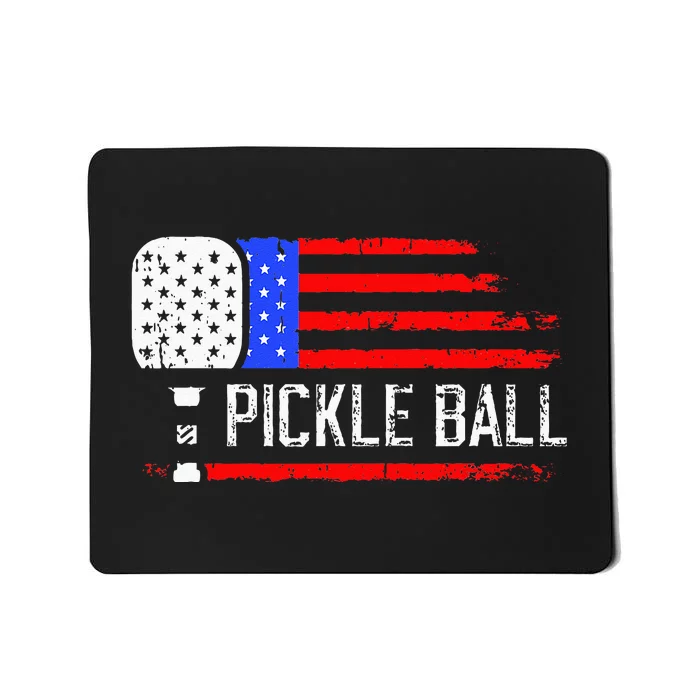 Pickleball US Flag Vintage Pickleball Paddle Mousepad