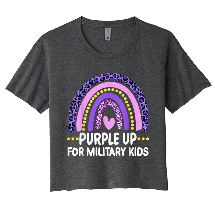 purple up for military Kid month of the military child Women's Crop Top Tee