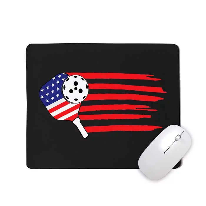 Pickleball US Flag American Patriotic Pickleball 4th of july Mousepad