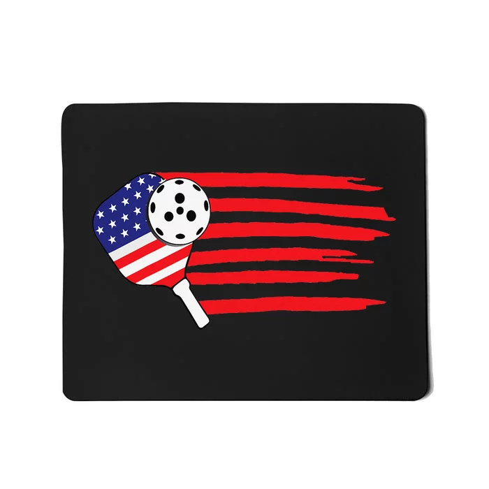 Pickleball US Flag American Patriotic Pickleball 4th of july Mousepad