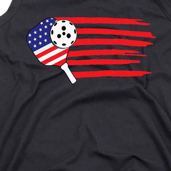 Pickleball US Flag American Patriotic Pickleball 4th of july Tank Top